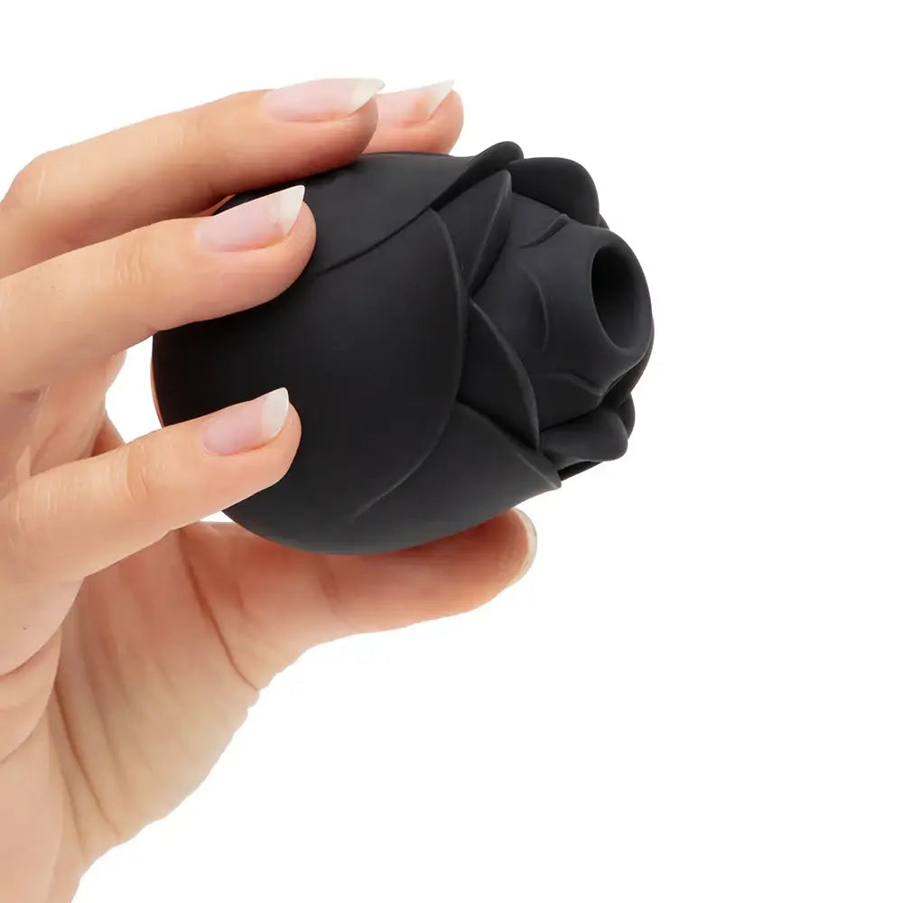 Fifty Shades Hearts & Flowers Rose Clitoral Suction Stimulator - Black - Vibrator