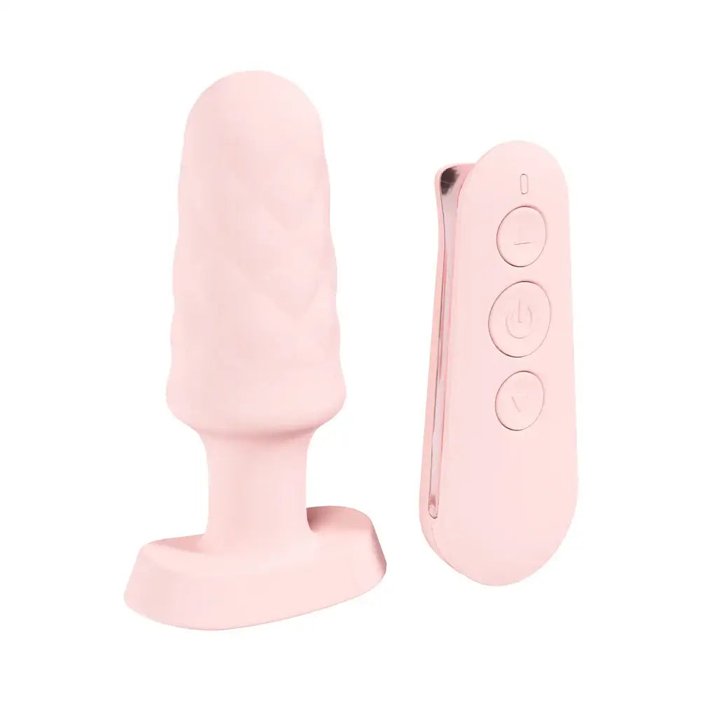 Pink Loveline Velvet Remote Control Vibrating Plug