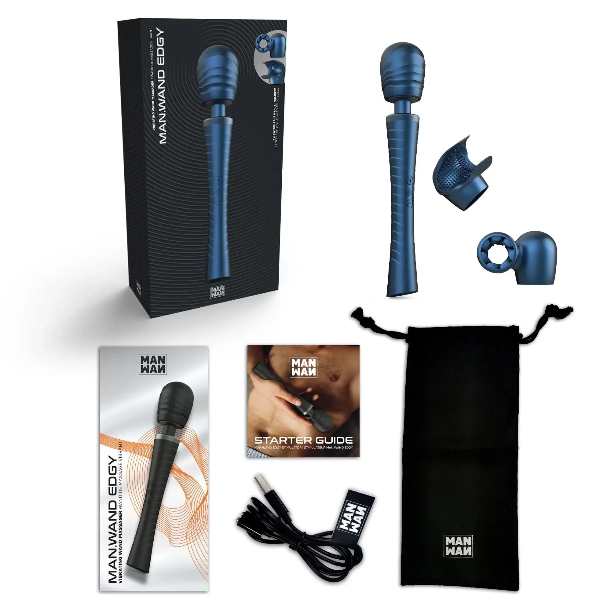 Rolik® Man.wand EDGY Vibrating Wand – Sense Touch Technology & Dual Heads