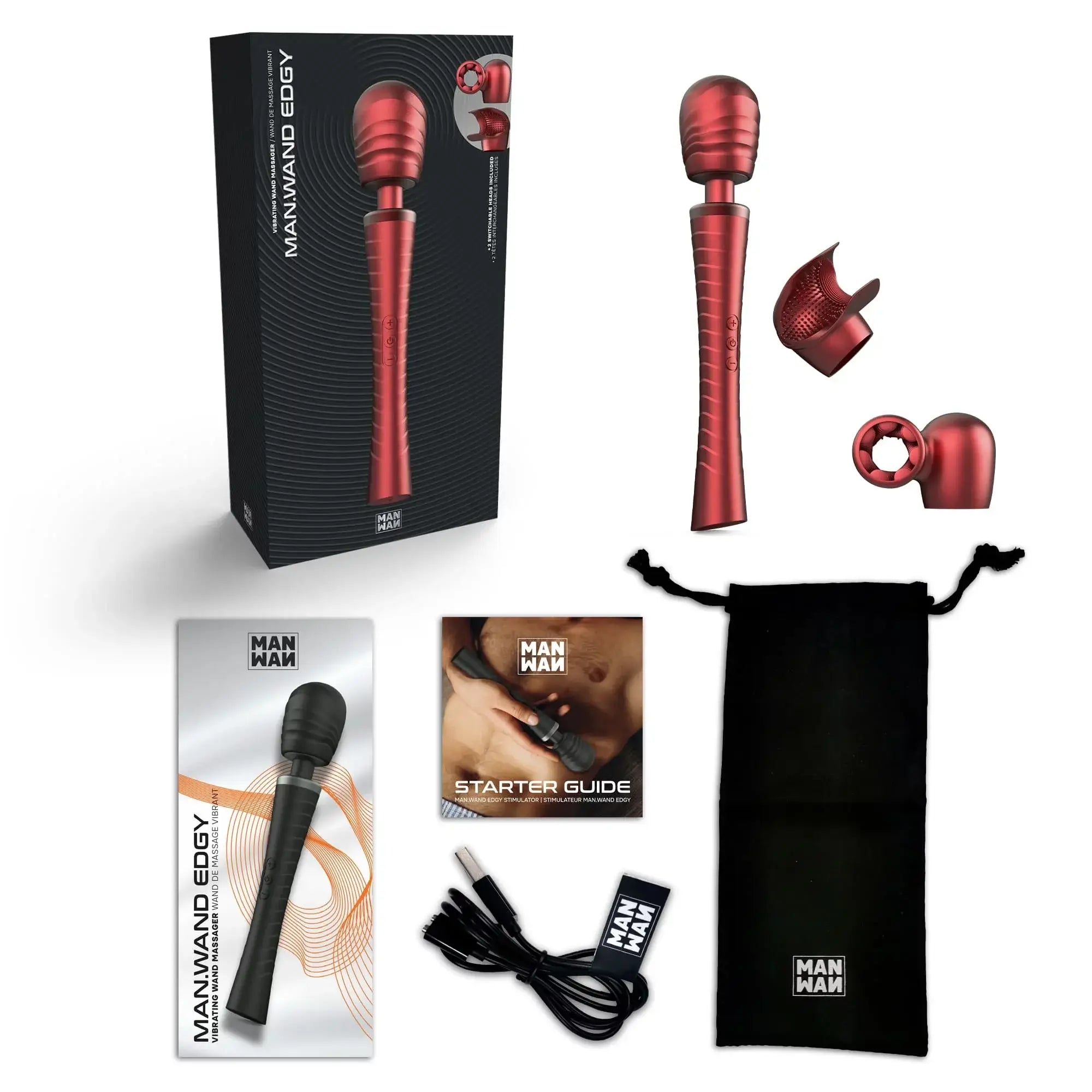 Rolik® Man.wand EDGY Vibrating Wand – Sense Touch Technology & Dual Heads