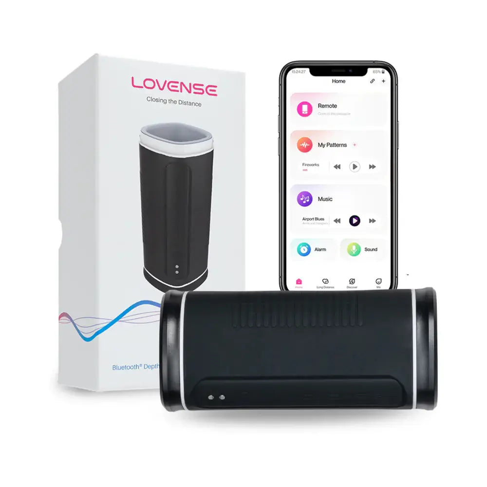 Black Calor Bluetooth Depth-Controlled Vibrating and Heating Masturbator