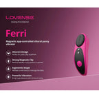 Lovense Ferri Bluetooth Remote - Controlled Panty Vibrator - Hot Pink
