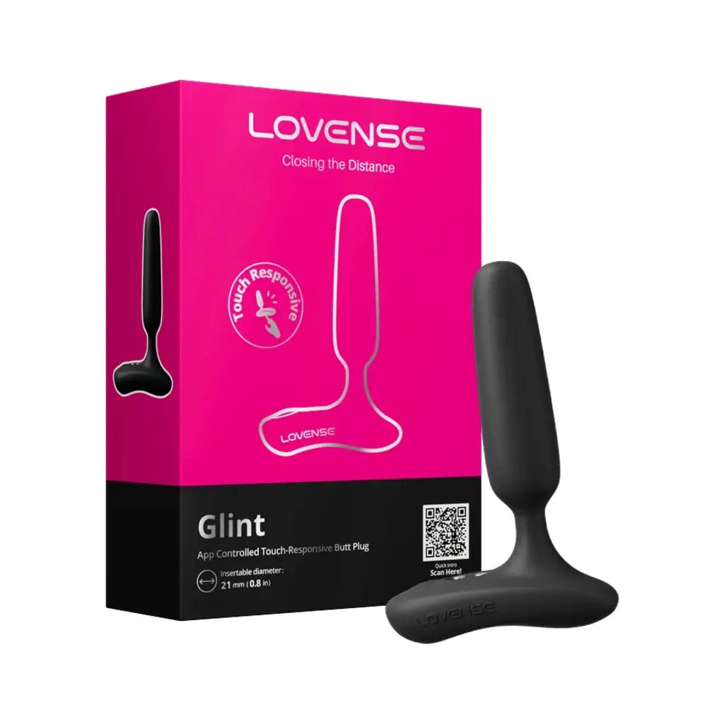 Lovense Glint Touch-Responsive App-Controlled Vibrating Butt Plug Black
