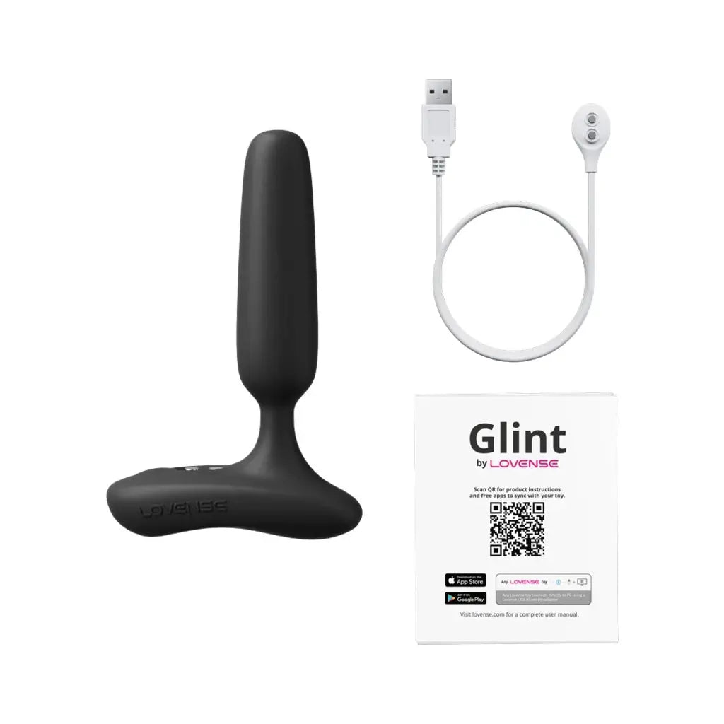 Lovense Glint Touch-Responsive App-Controlled Vibrating Butt Plug Black