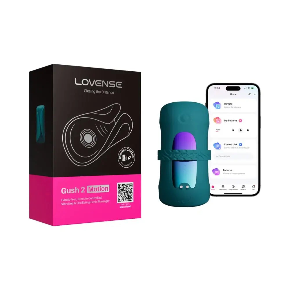 Lovense Gush 2 Motion – App-Controlled Vibrating & Oscillating Penis Massager Teal