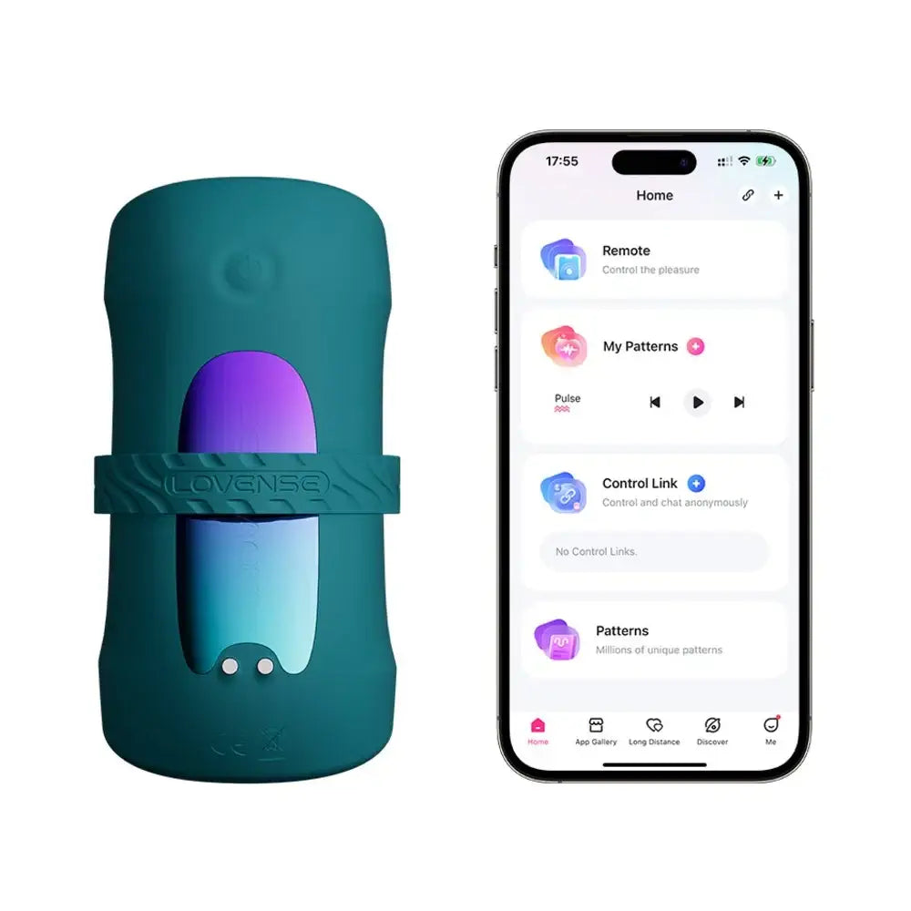 Lovense Gush 2 Motion – App-Controlled Vibrating & Oscillating Penis Massager Teal
