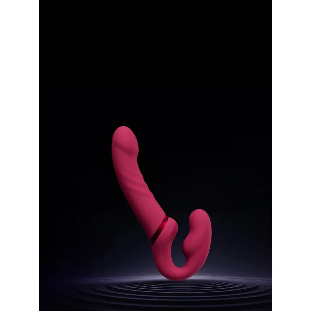 Lovense Lapis App - Controlled Vibrating Strapless Strapon - Red - Dildo