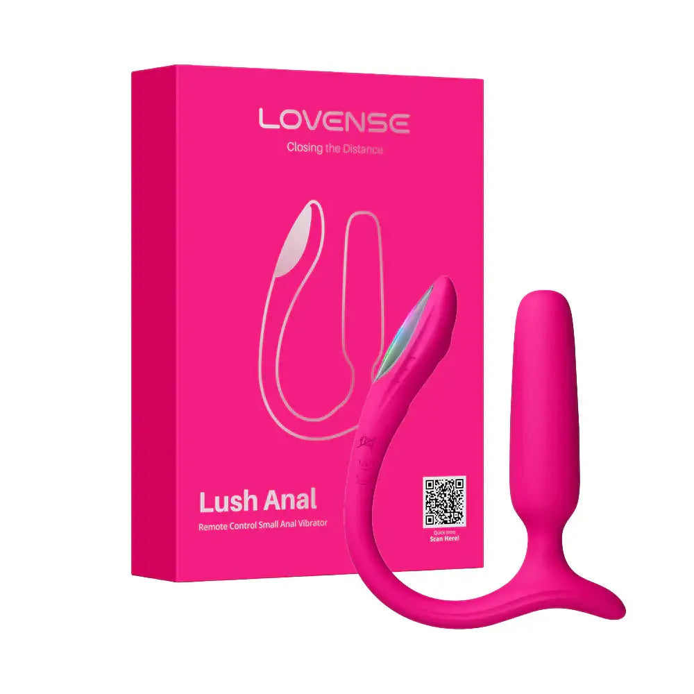 Lovense Lush Anal App-Controlled Compact Vibrating Butt Plug Hot Pink