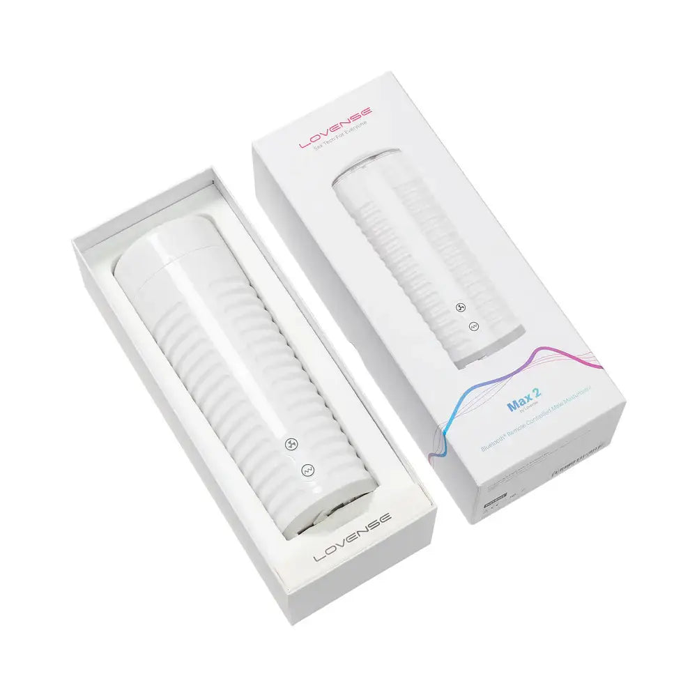White Max 2 Bluetooth App-Controlled Vibrating & Suction Masturbator