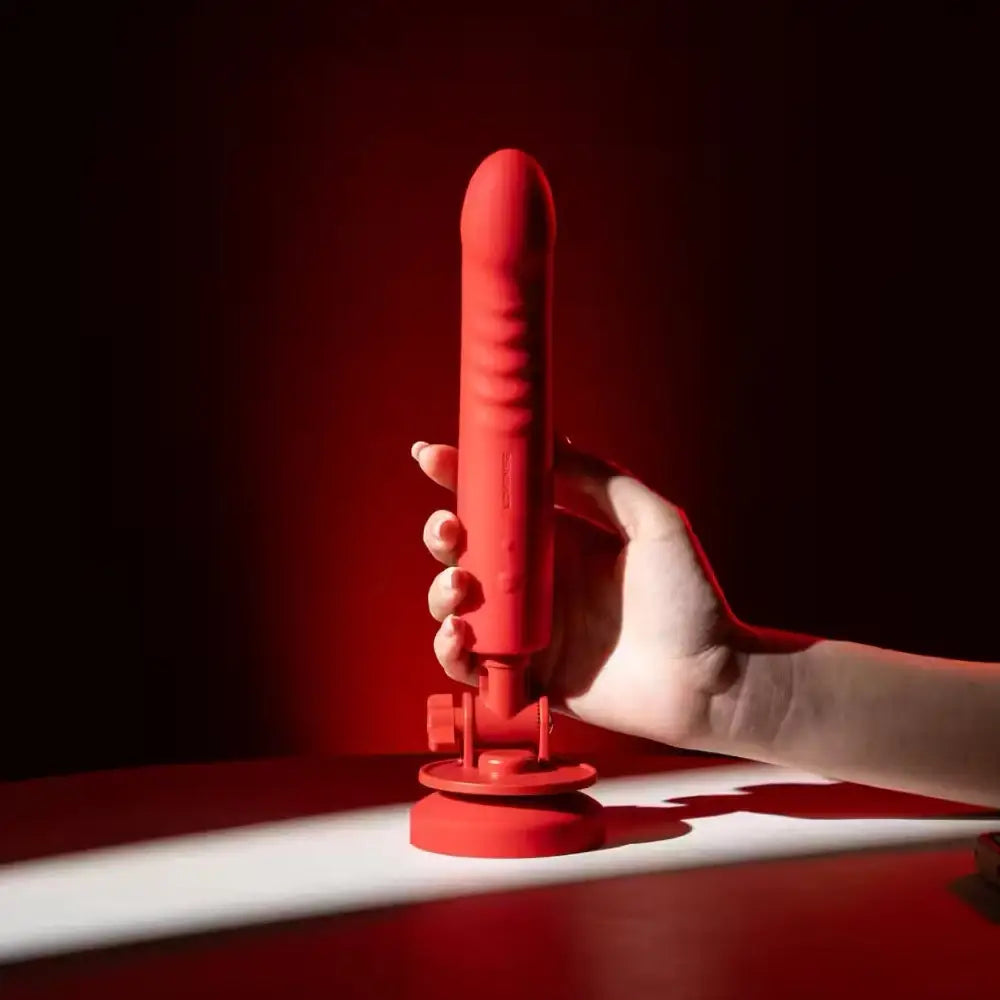 Lovense Mission 2 App - Controlled Touch Sensitive Vibrating Dildo - Red