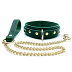 Lulexy Mona 7 - Piece Leather Luxury Bondage Set - Green - Restraints