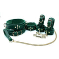 Lulexy Mona 7 - Piece Leather Luxury Bondage Set - Green - Restraints