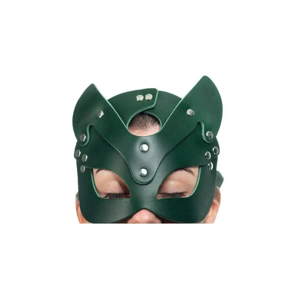 Lulexy Mona Leather Cat Mask - Green