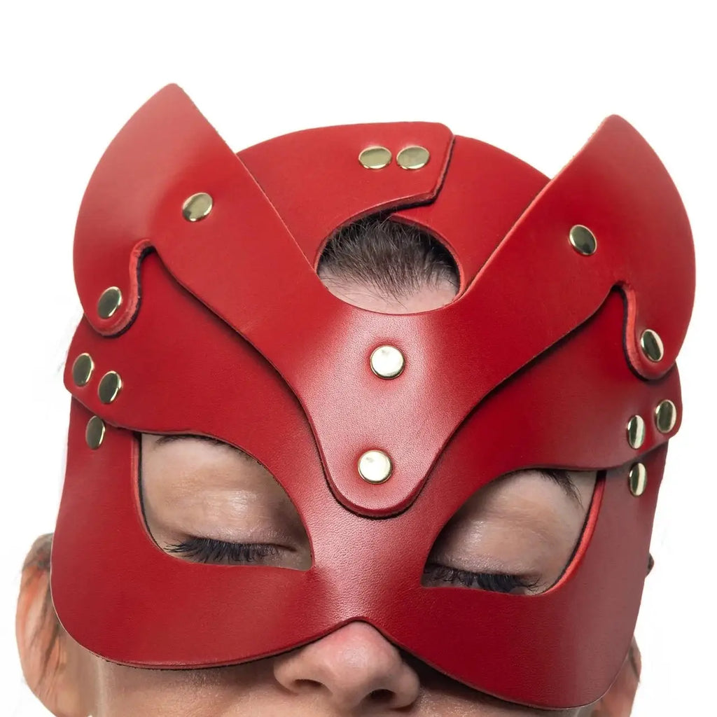 Lulexy Mona Leather Cat Mask - Red