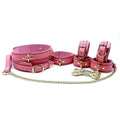 Lulexy Tango 7 - Piece Leather Luxury Bondage Set - Pink - Restraints