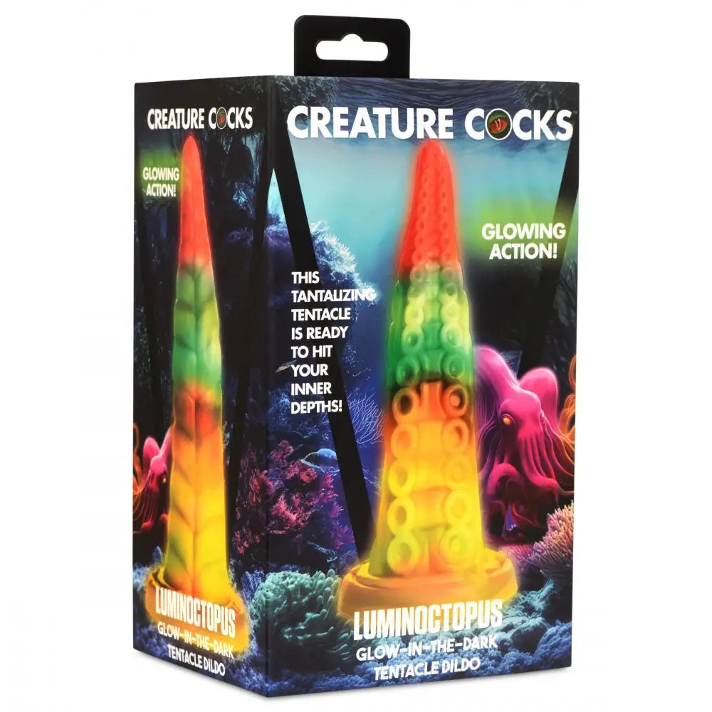 Luminoctopus Glow - In - The - Dark Tentacle Dildo - Rainbow