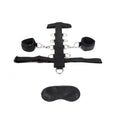Lux Fetish® Fetish Neck & Wrist Restraint Set with Blindfold Black