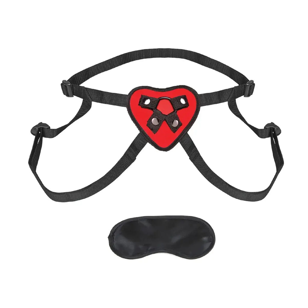 Lux Fetish® Fetish Red Heart Strap-On Harness