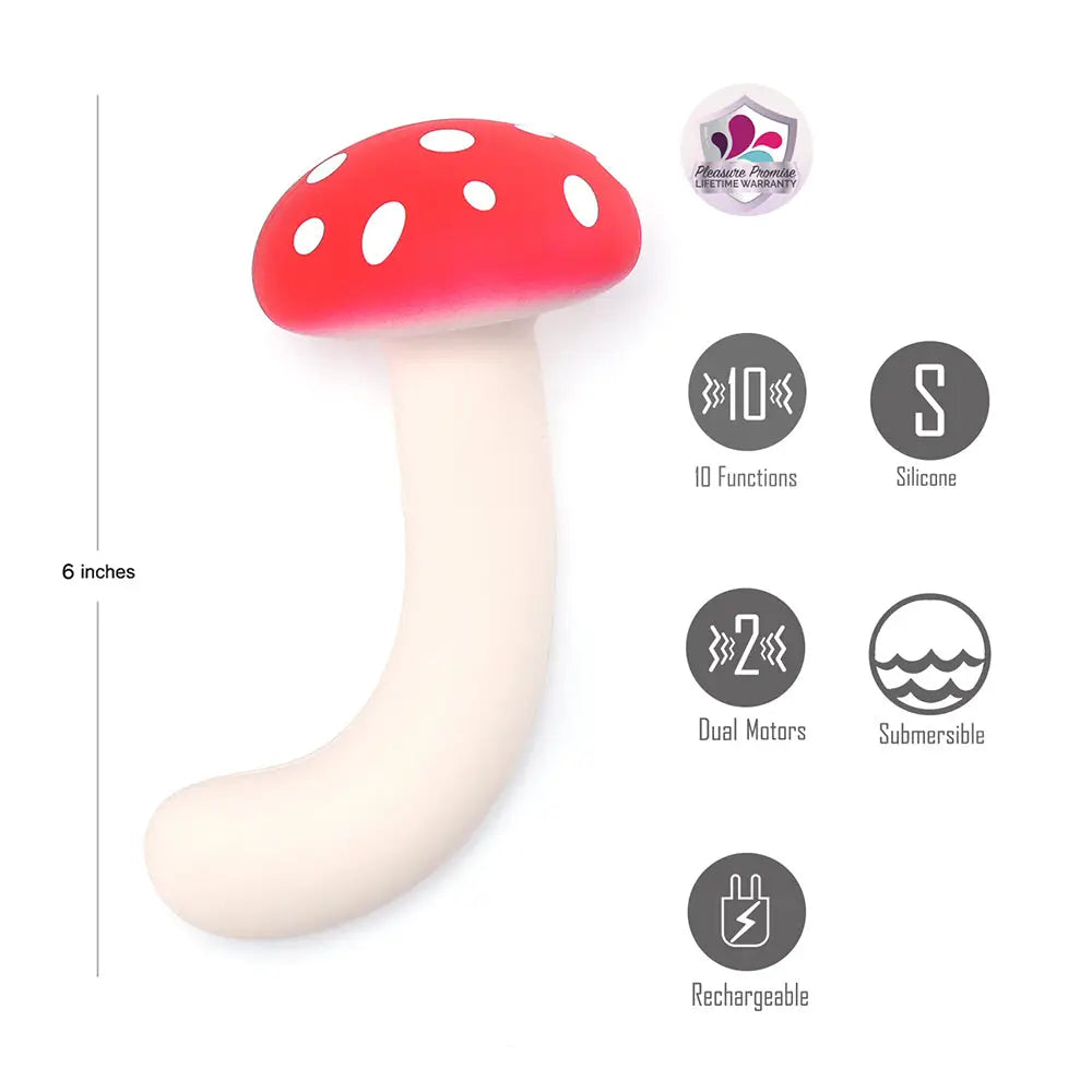 Maia Toys ALICE Dual-Motor Flex Shaft Mushroom Vibrator – 10 Functions IPX7 Multicolor