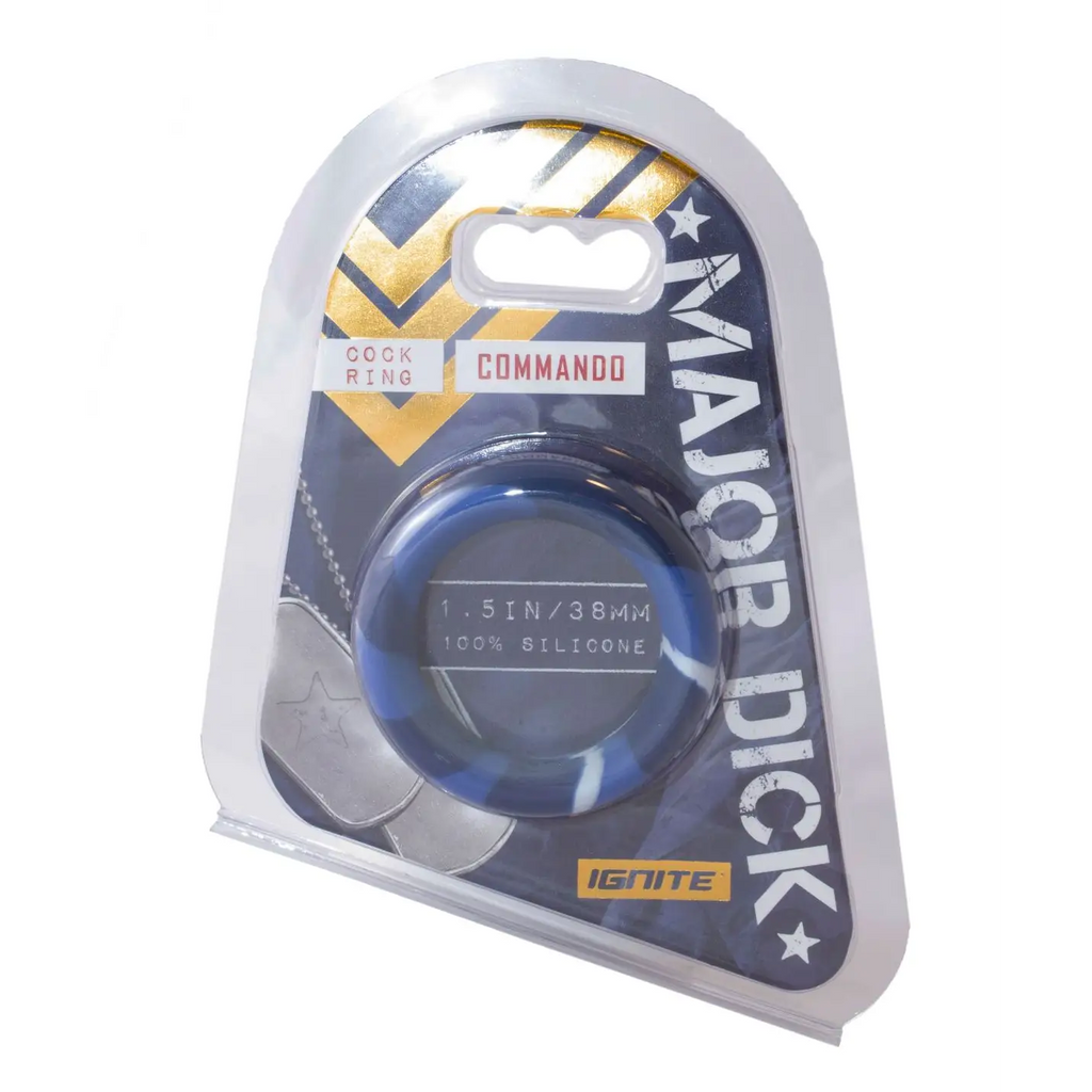 Major Dick Blue Camo Commando Silicone C - Ring - C-Ring