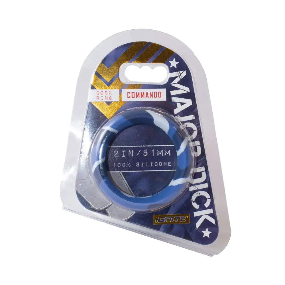Major Dick Blue Camo Commando Silicone C - Ring - C-Ring