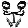 Master Series® Acquire Easy Access Thigh Harness With Wrist Cuffs - Black - Restraints