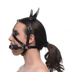 Master Series® Dark Horse Pony Head Harness With Silicone Bit - Black - Gags