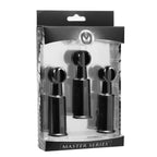 Master Series® Fusion Triple Suckers - Black - Nipple Clamps