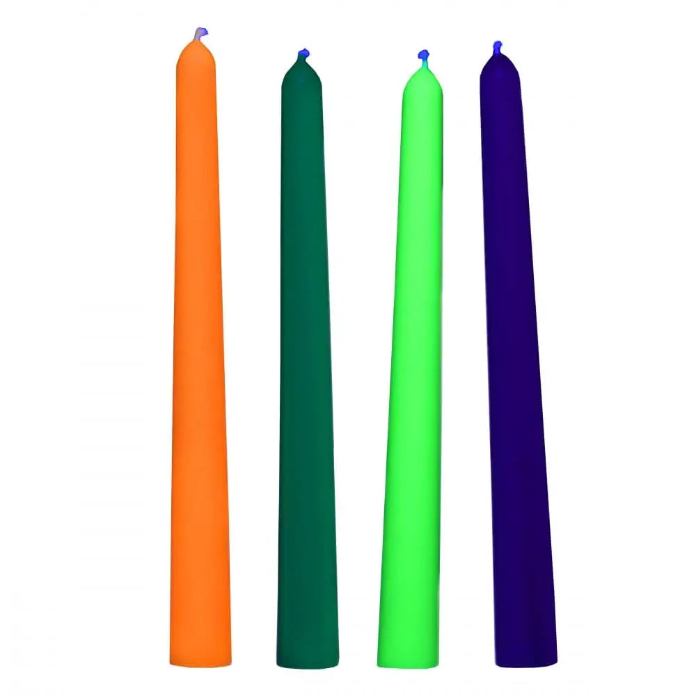 XR Brands® Master Series® Glow Wax UV Blacklight Reactive Drip Candles 4-Pack - Rolik®