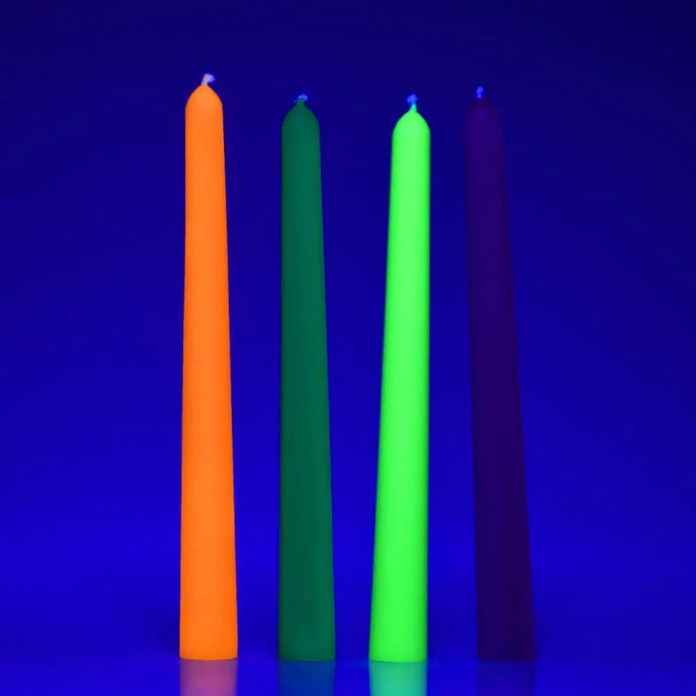 XR Brands® Master Series® Glow Wax UV Blacklight Reactive Drip Candles 4-Pack - Rolik®