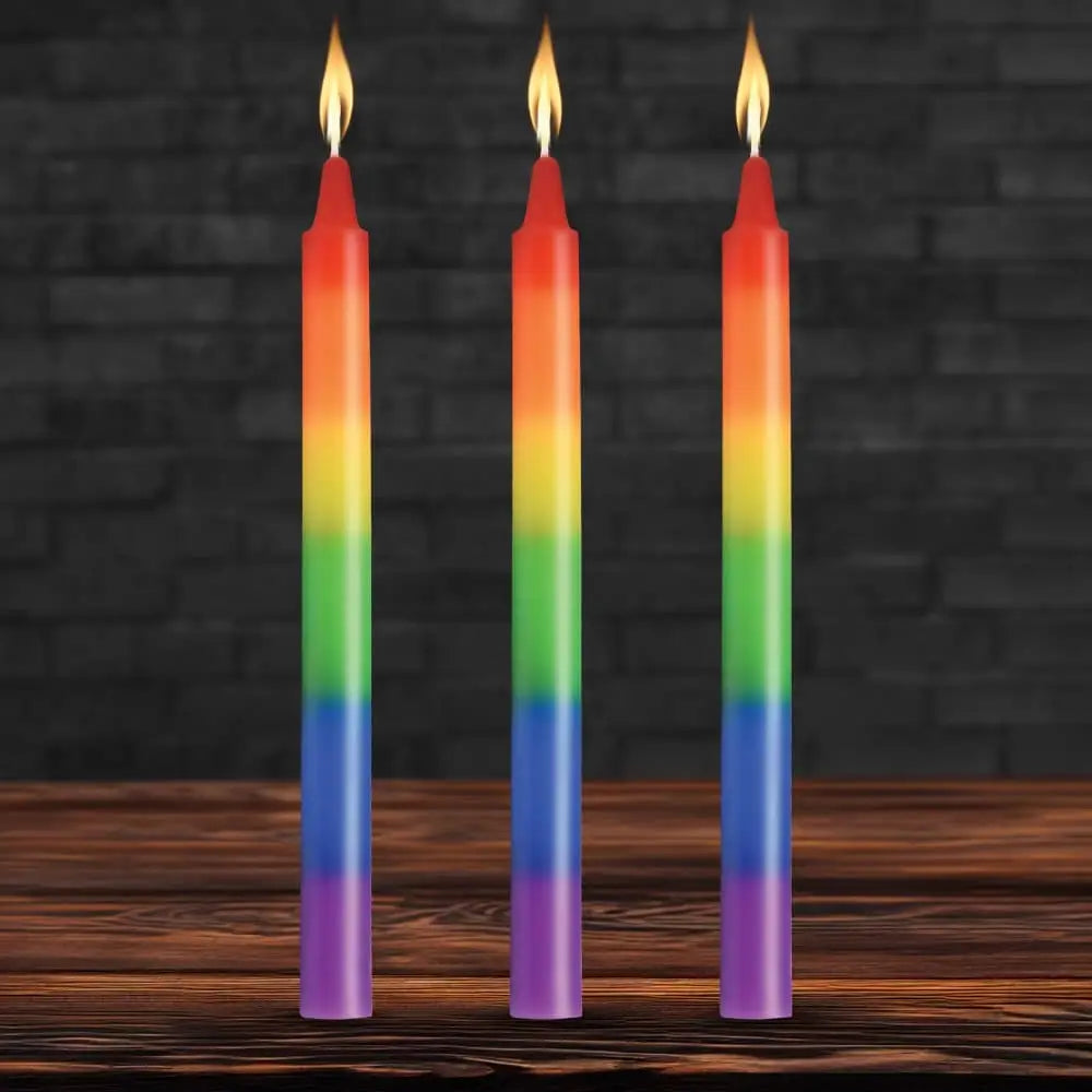 XR Brands® Master Series® Pride Rainbow Drip Candles 3-Pack - Rolik®