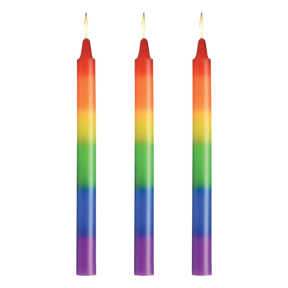XR Brands® Master Series® Pride Rainbow Drip Candles 3-Pack - Rolik®