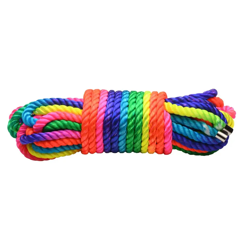 XR Brands® Master Series® Rainbow Nylon Bondage Rope 32 feet - Rolik®