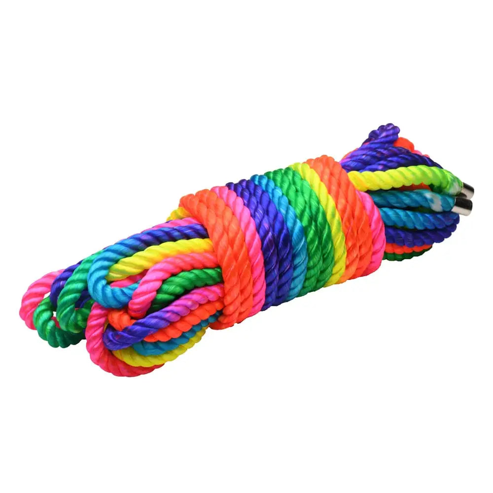 XR Brands® Master Series® Rainbow Nylon Bondage Rope 32 feet - Rolik®
