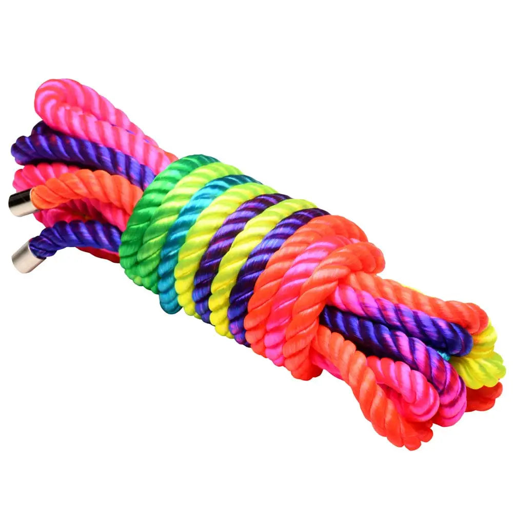 XR Brands® Master Series® Rainbow Nylon Bondage Rope 16 feet - Rolik®
