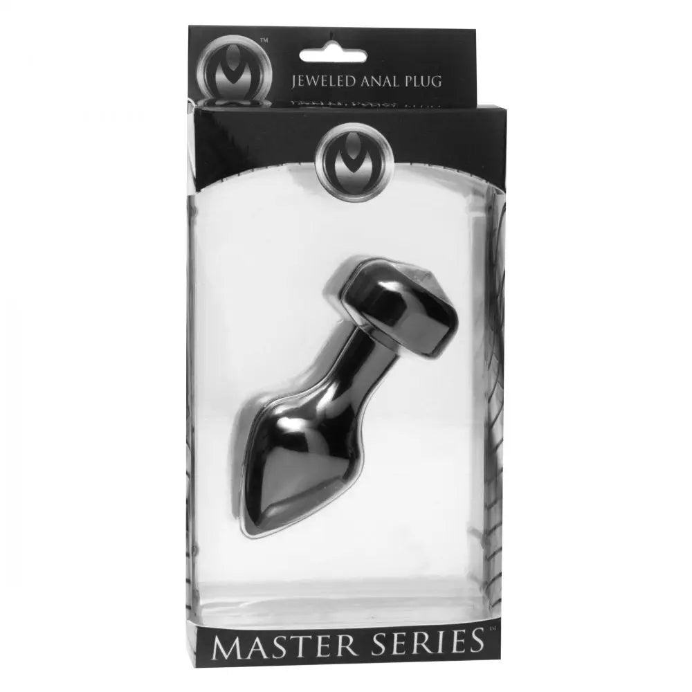 Master Series® Spade Petite Jewel Aluminum Anal Plug - Black - Butt