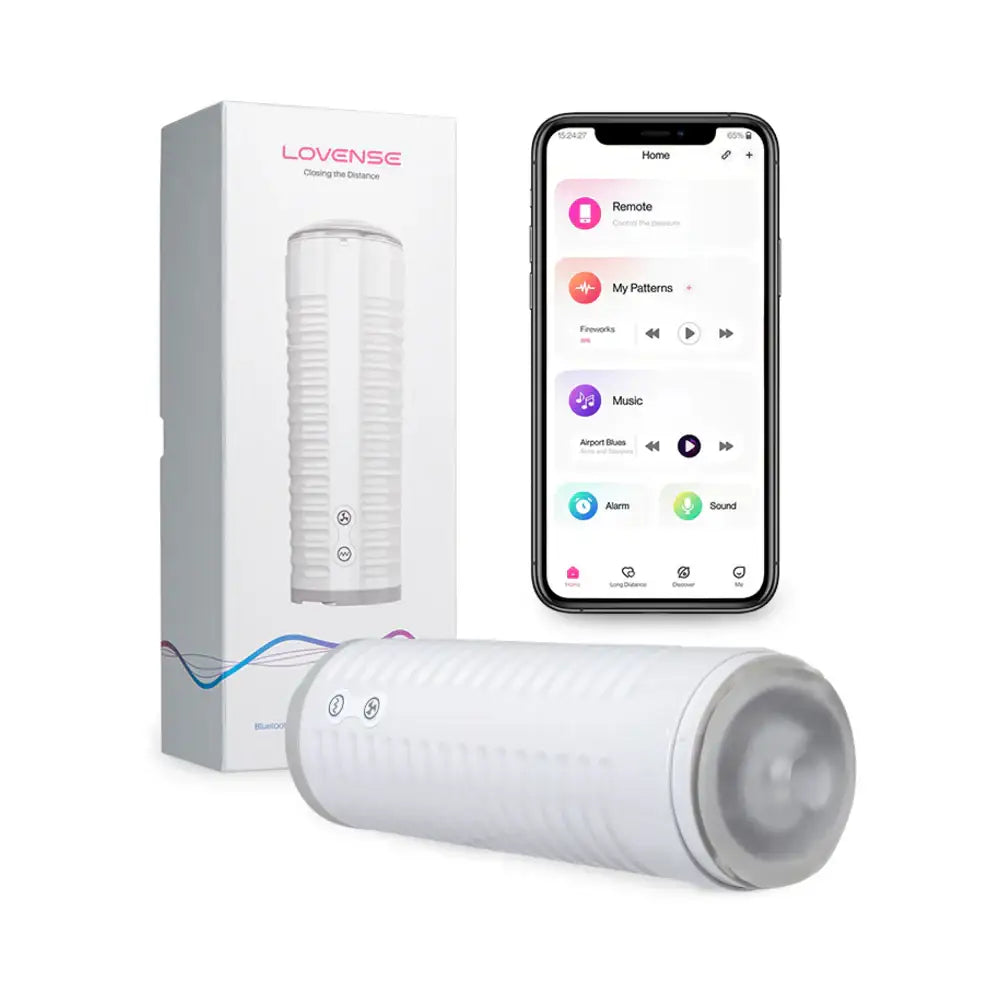 White Max 2 Bluetooth App-Controlled Vibrating & Suction Masturbator
