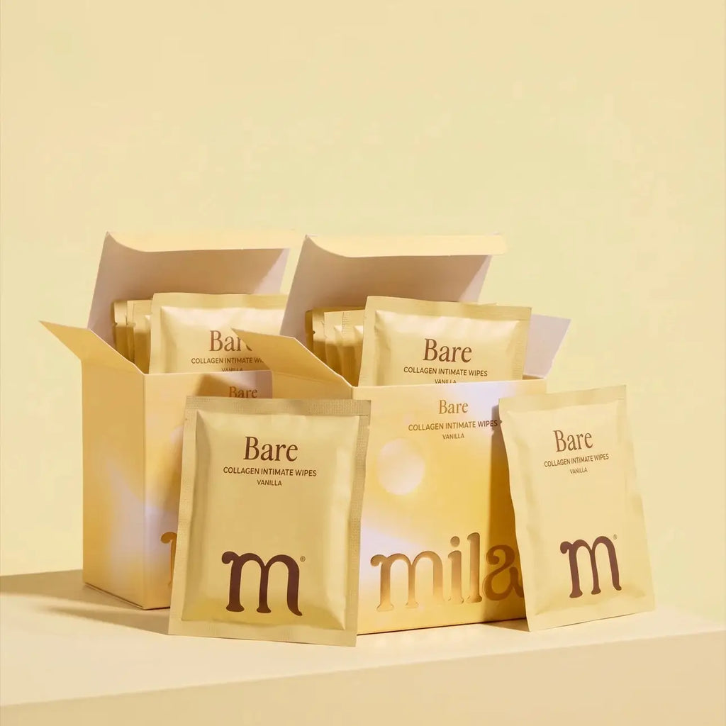 Mila Bare Vanilla Scented Collagen Intimate Wipes (30 Count) 2 Packs