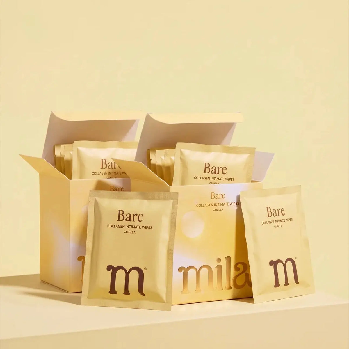 Mila Bare Vanilla Scented Collagen Intimate Wipes (30 Count) 2 Packs