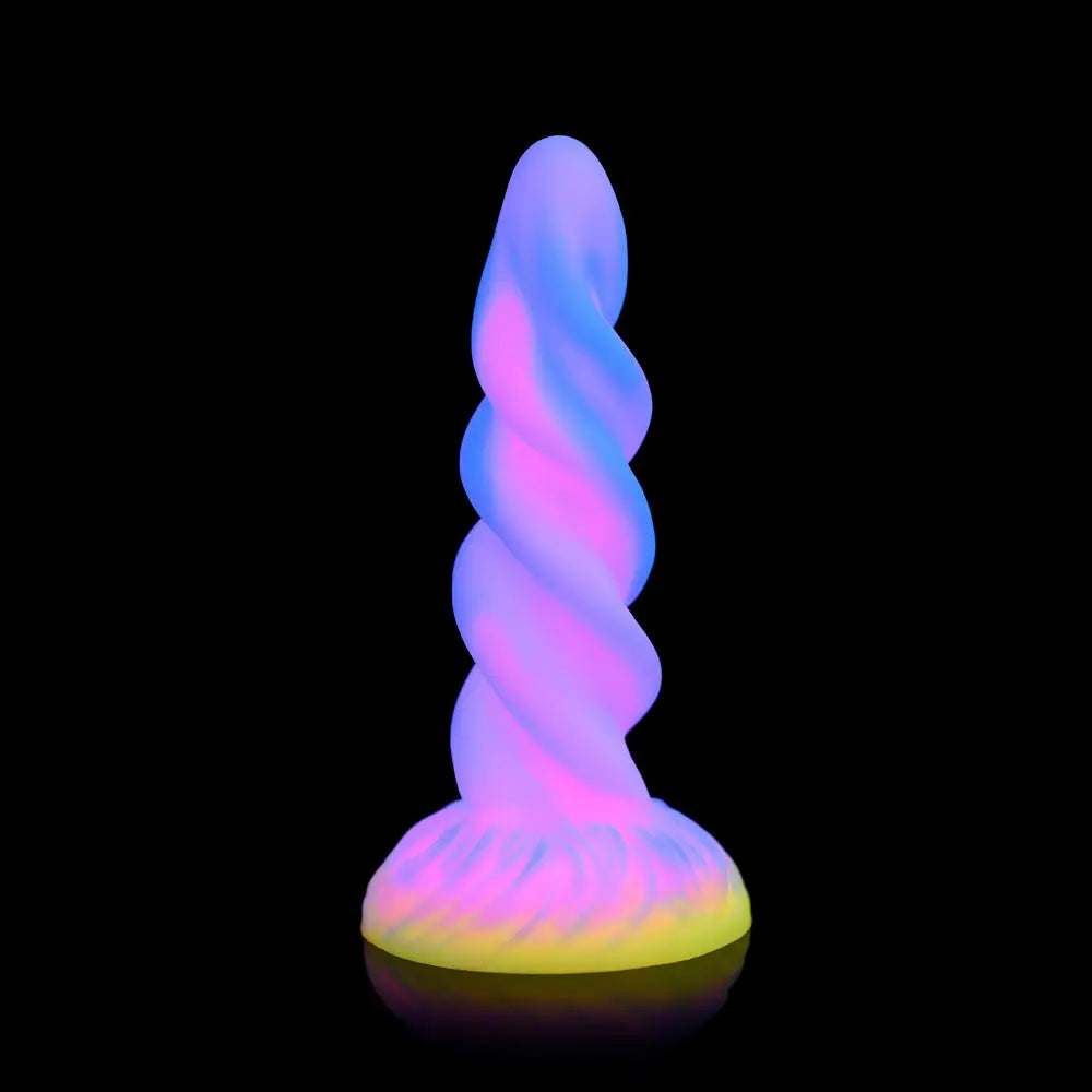 Moon Rider Glow in the Dark Unicorn Dildo - Rainbow