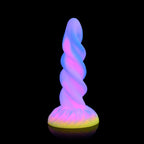 Moon Rider Glow in the Dark Unicorn Dildo - Rainbow