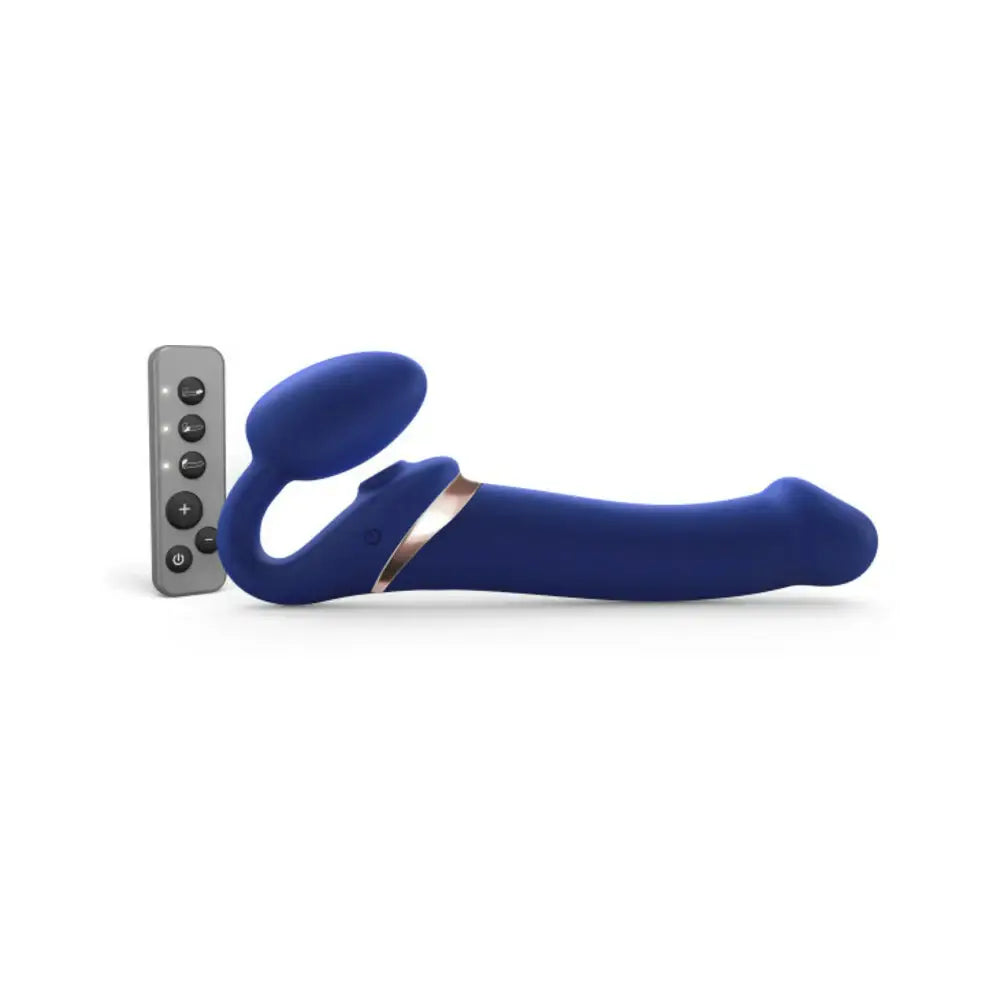 Multi Orgasm Bendable Strap - On Dildo - Blue / Large