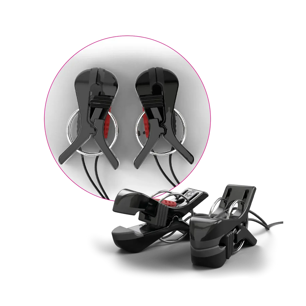 Mystim Barry Bite Bipolar eStim Nipple Clamps Black