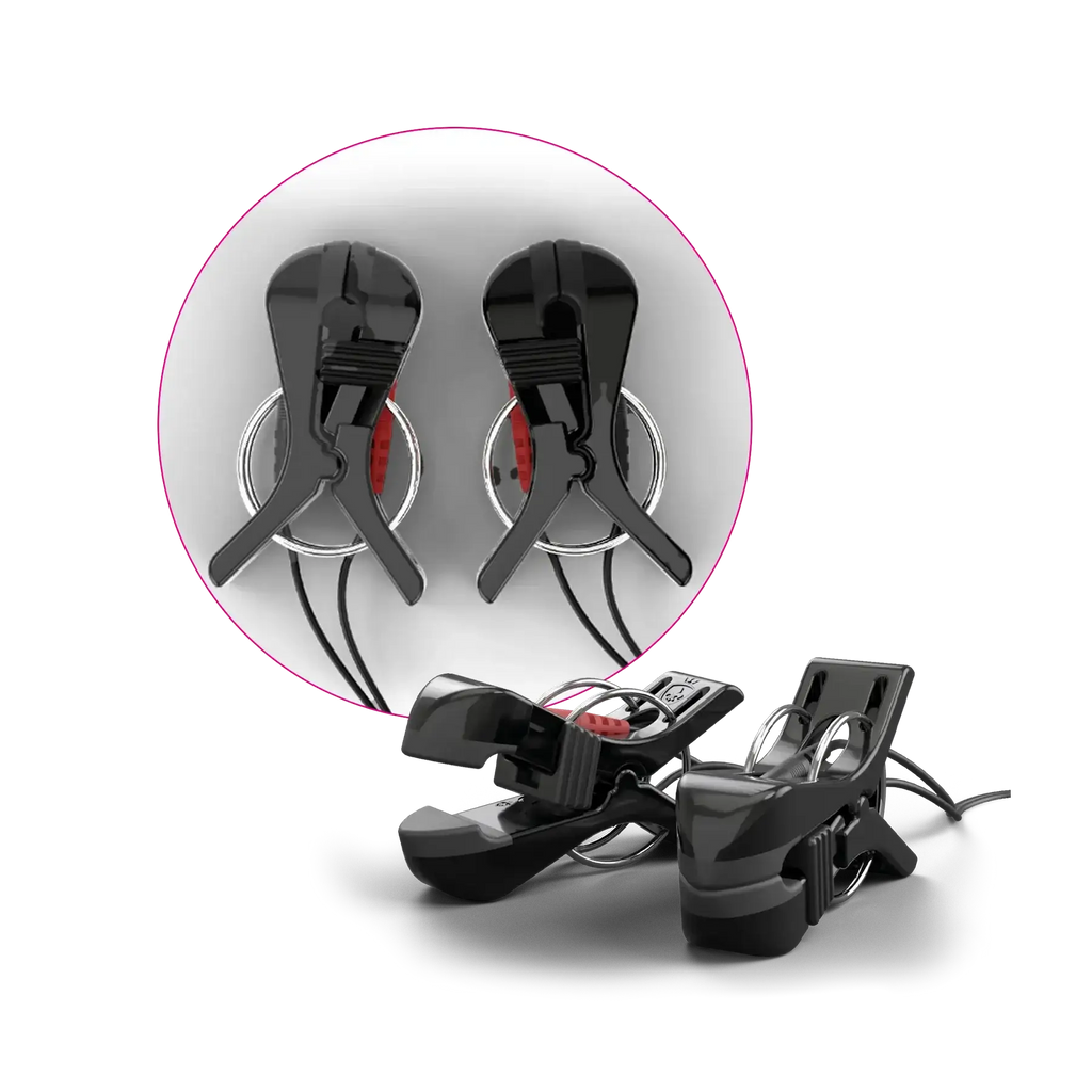 Mystim Barry Bite Bipolar eStim Nipple Clamps Black