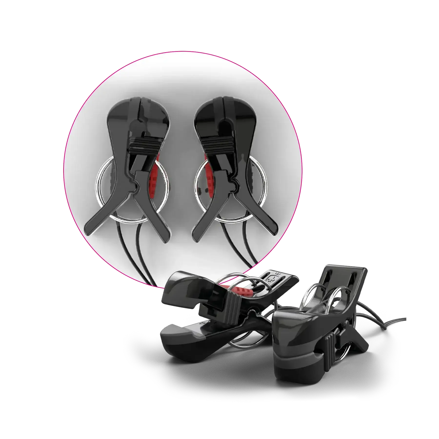 Mystim Barry Bite Bipolar eStim Nipple Clamps Black