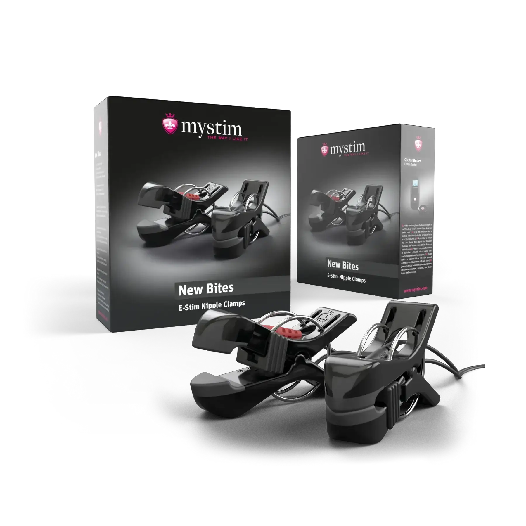 Mystim Barry Bite Bipolar eStim Nipple Clamps Black