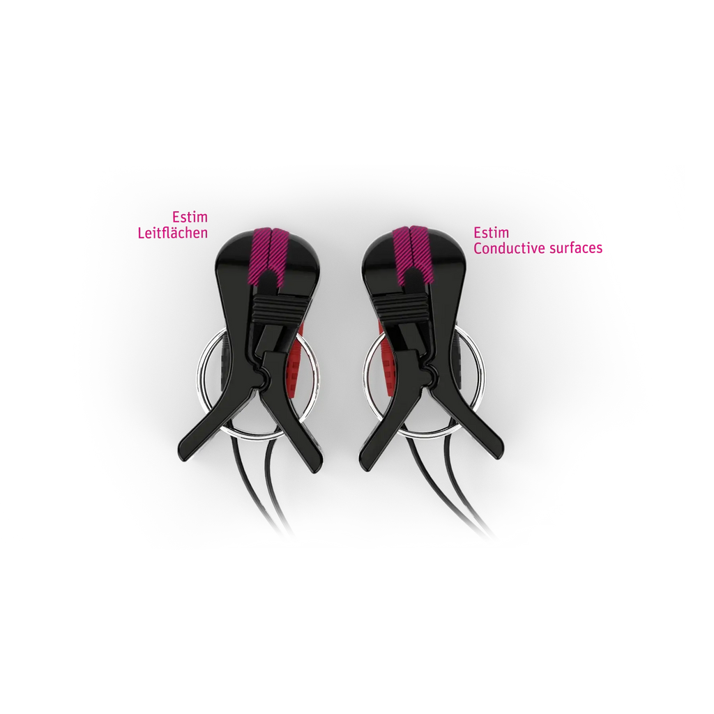 Mystim Barry Bite Bipolar eStim Nipple Clamps Black