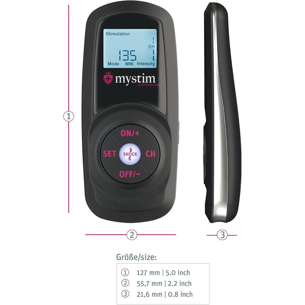 Mystim Cluster Buster E-Stim Starter Kit with Remote Control