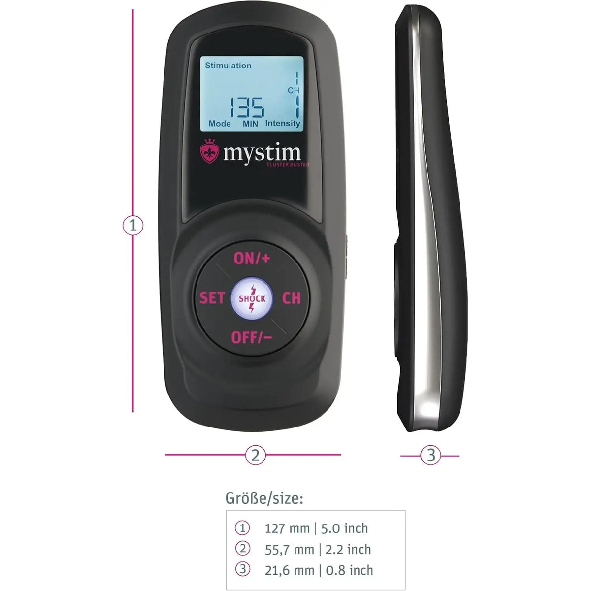 Mystim Cluster Buster E-Stim Starter Kit with Remote Control