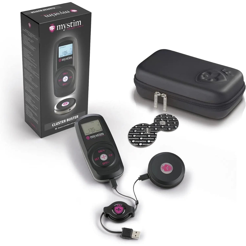 Mystim Cluster Buster E-Stim Starter Kit with Remote Control